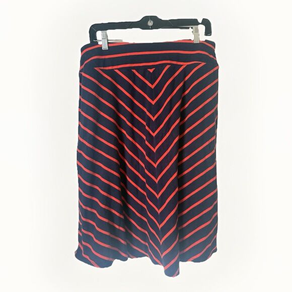 TALBOTS Women's Cotton Blend  A-Line Skirt Striped Size M Petite - Picture 4 of 6